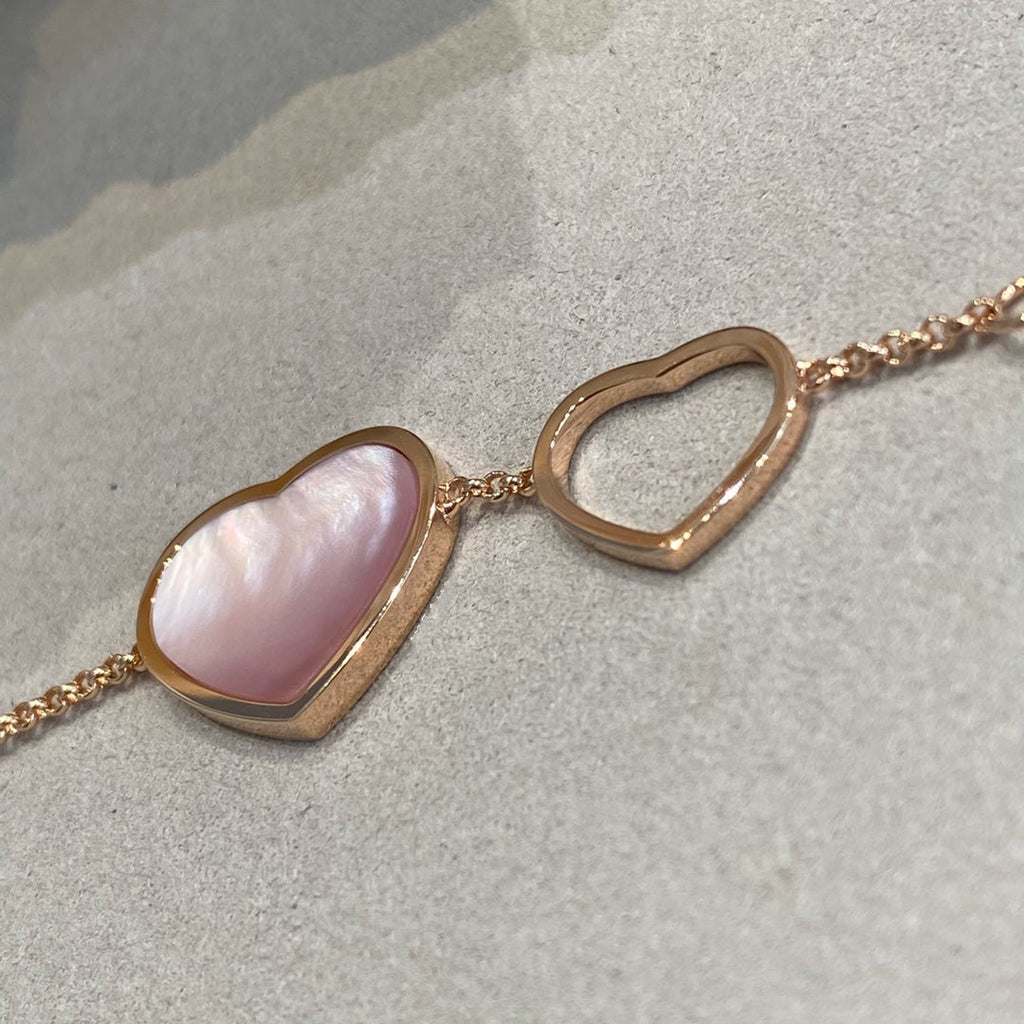 CHOPARD HAPPY HEART PINK MOP PINK GOLD BRACELET