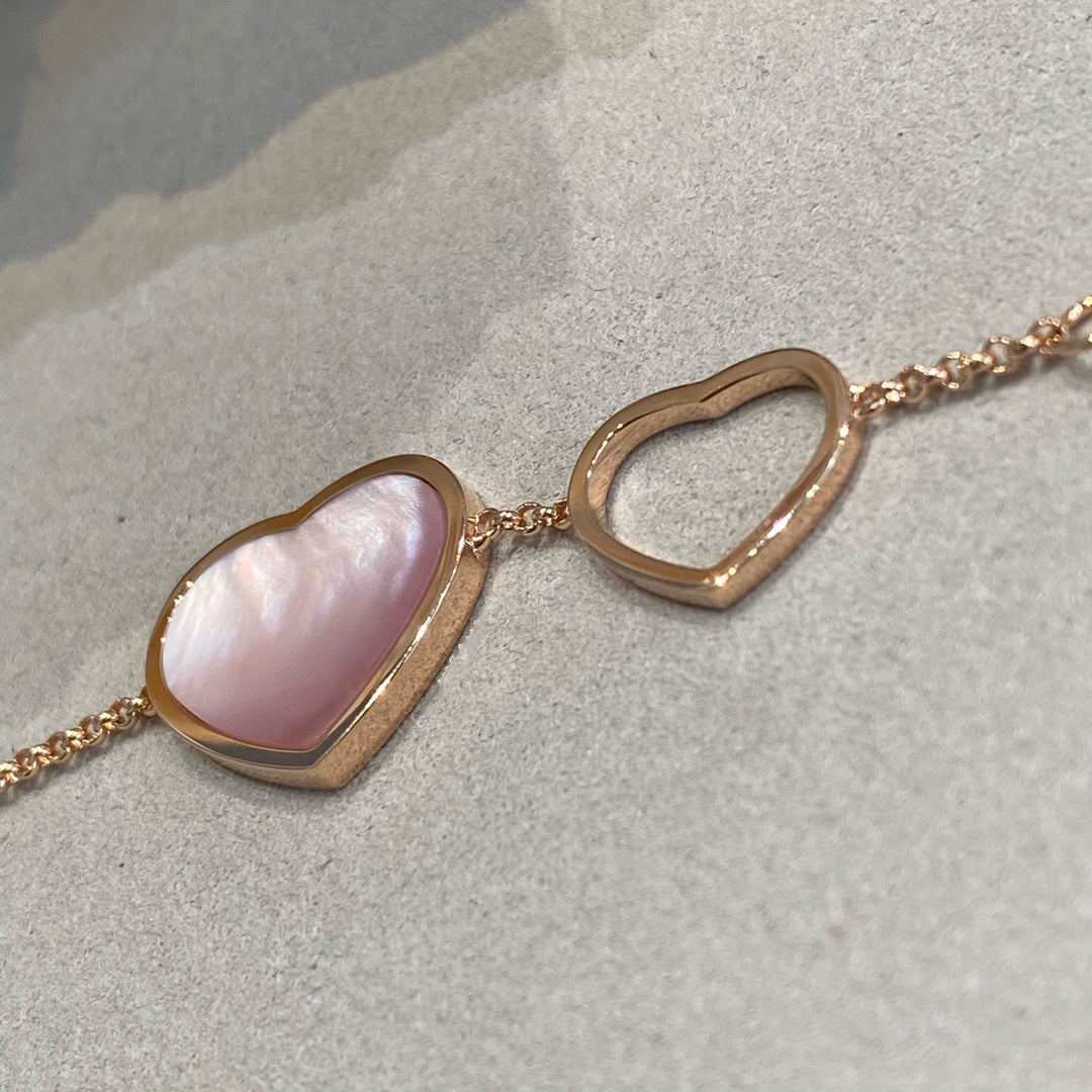 CHOPARD HAPPY HEART PINK MOP PINK GOLD BRACELET