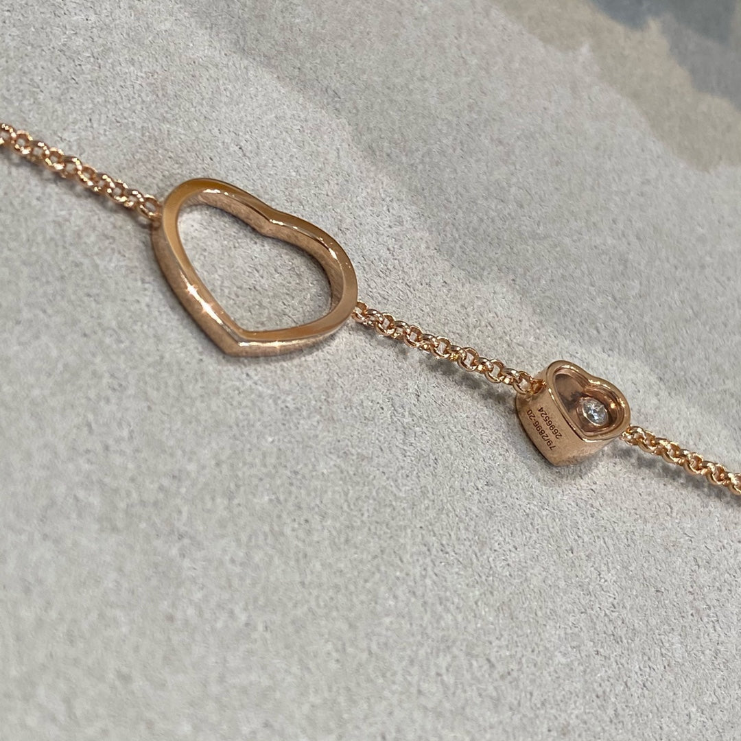 CHOPARD HAPPY HEART PINK MOP PINK GOLD BRACELET
