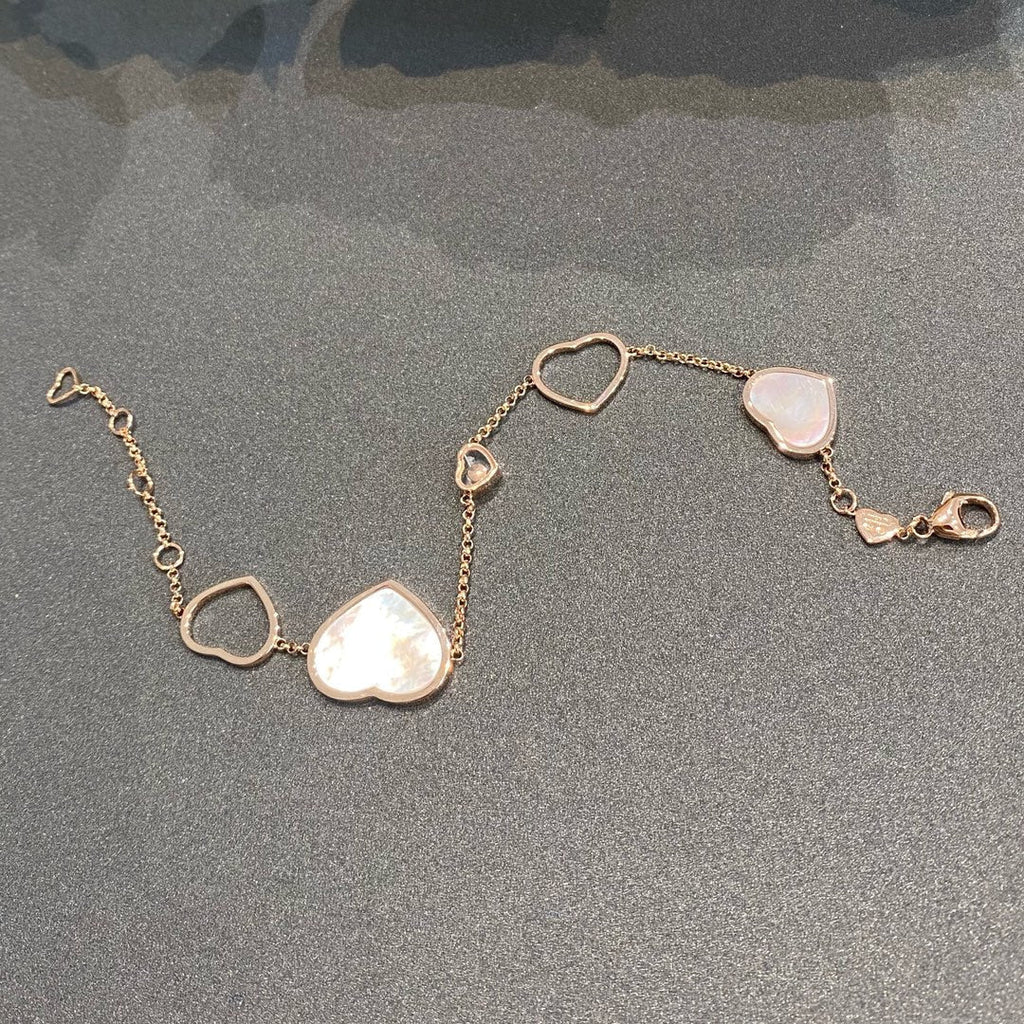 CHOPARD HAPPY HEART PINK MOP PINK GOLD BRACELET