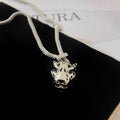 CARTIER PANTHERE SILVER ONYX NECKLACE