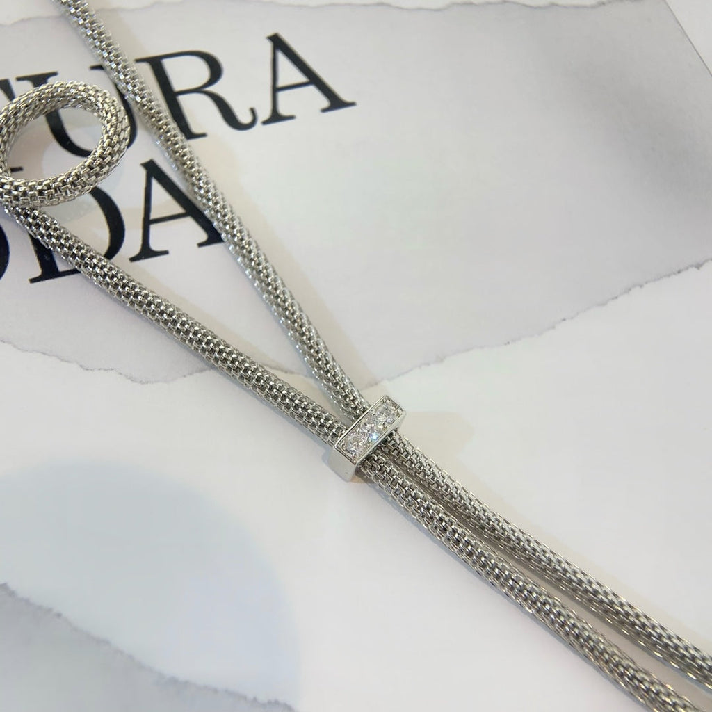 CARTIER PANTHERE SILVER ONYX NECKLACE