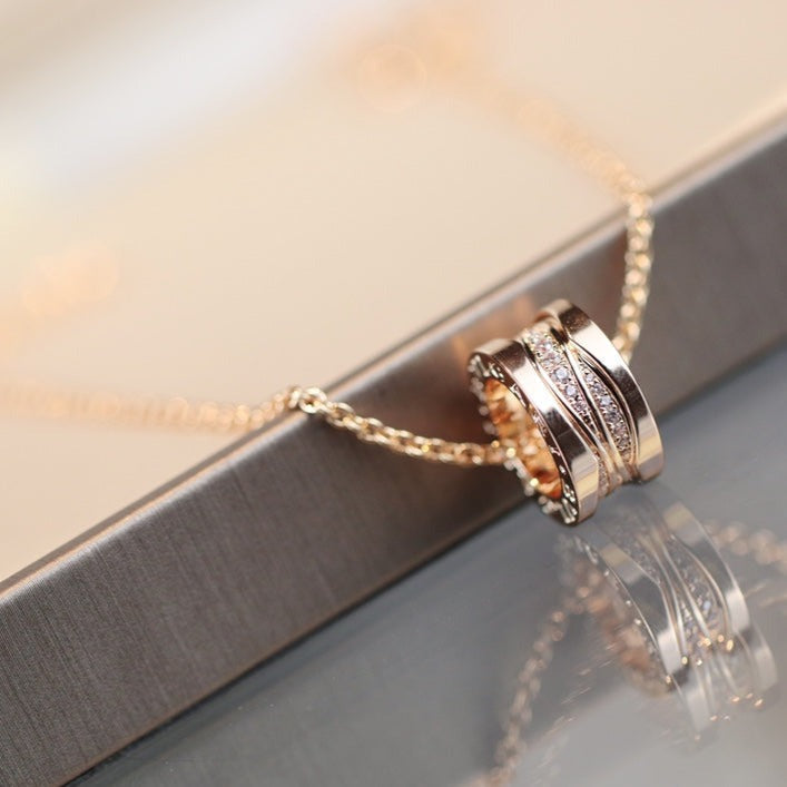 Bvlgari ZERO 1 PINK GOLD DIAMOND NECKLACE