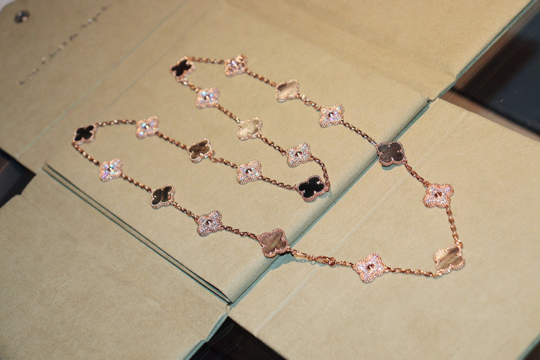Van Cleef & Arpels CLOVER 20 MOTIFS DARK MOP DIAMOND PINK GOLD