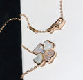 Van Cleef & Arpels CLOVER MOP DIAMOND PINK GOLD NECKLACE