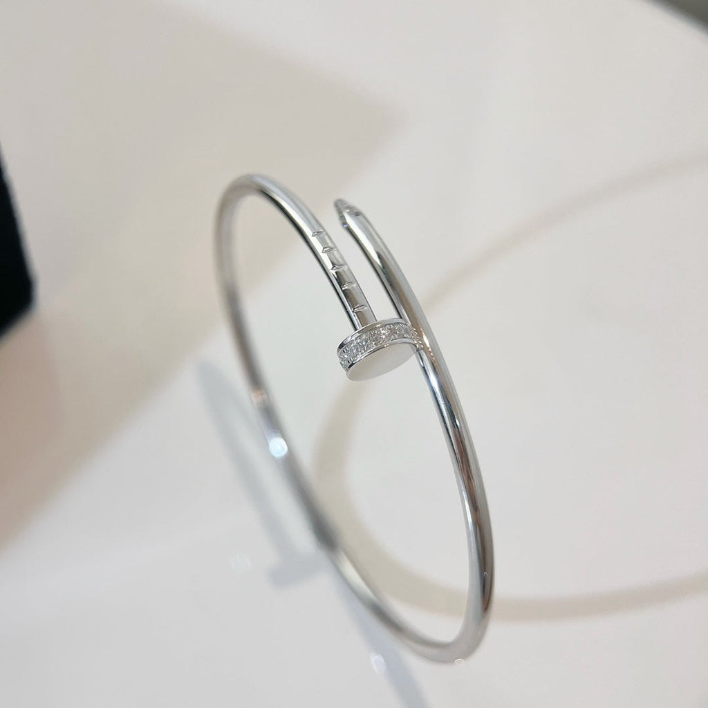 CARTIER JUSTE BRACELET 2.5MM SILVER DIAMOND