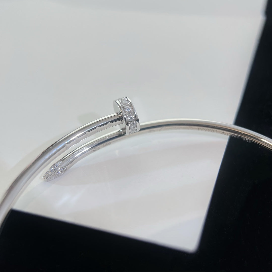 CARTIER JUSTE BRACELET 2.5MM SILVER DIAMOND