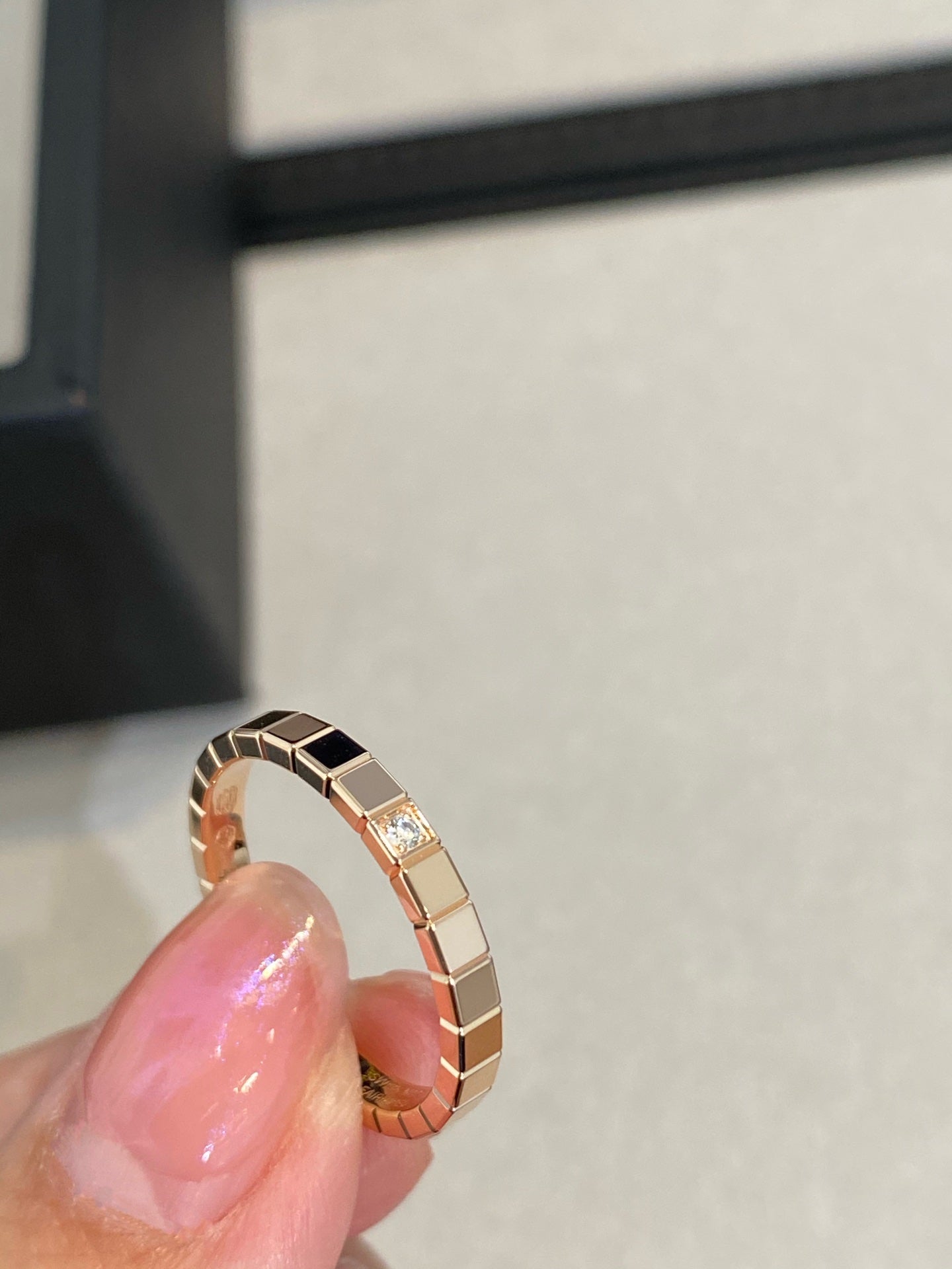 CHOPARD ICE CUBE PINK GOLD RING