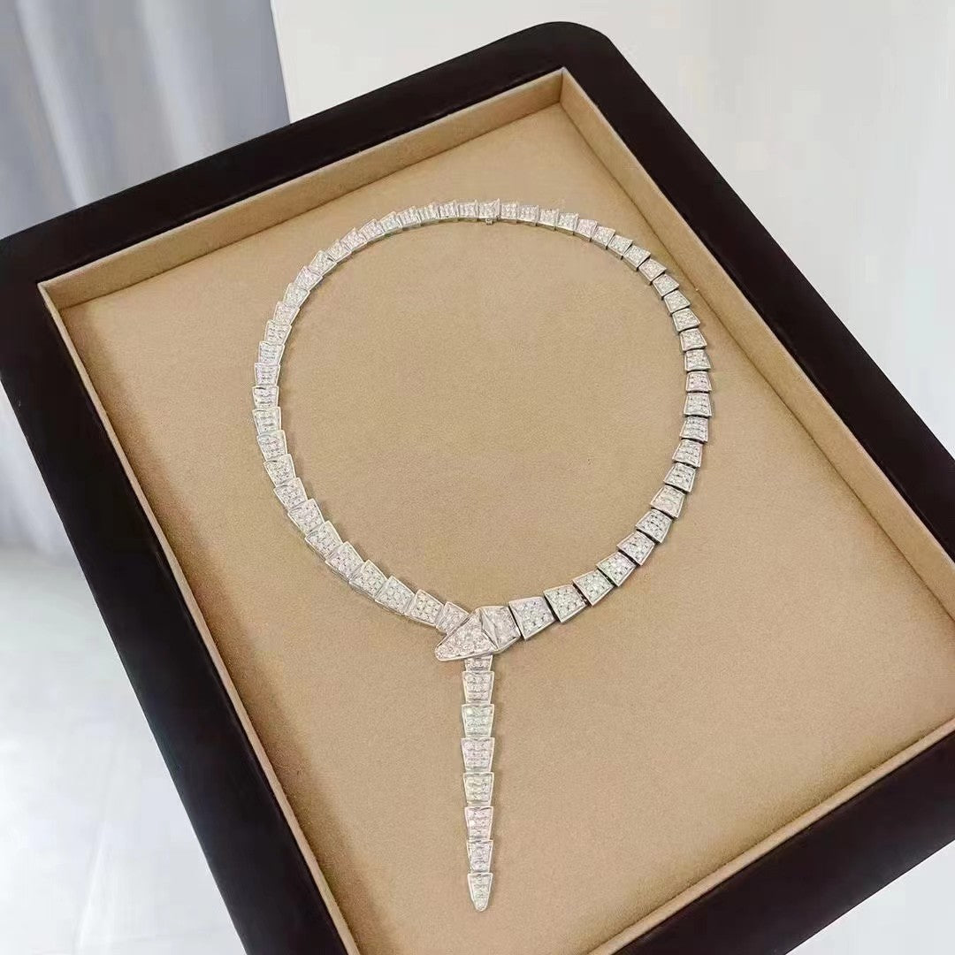 Bvlgari SERPENTI SILVER DIAMOND NECKLACE
