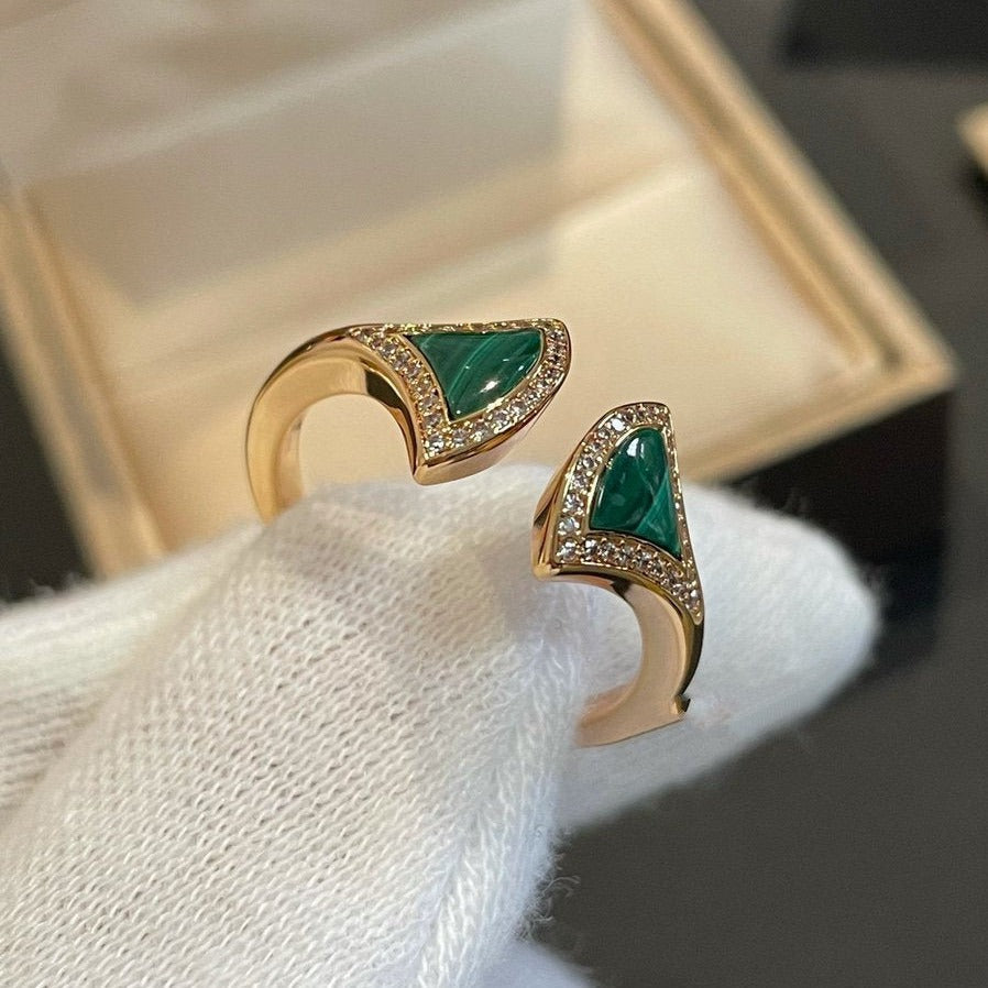 Bvlgari DREAM MALACHITE DIAMOND OPEN RING