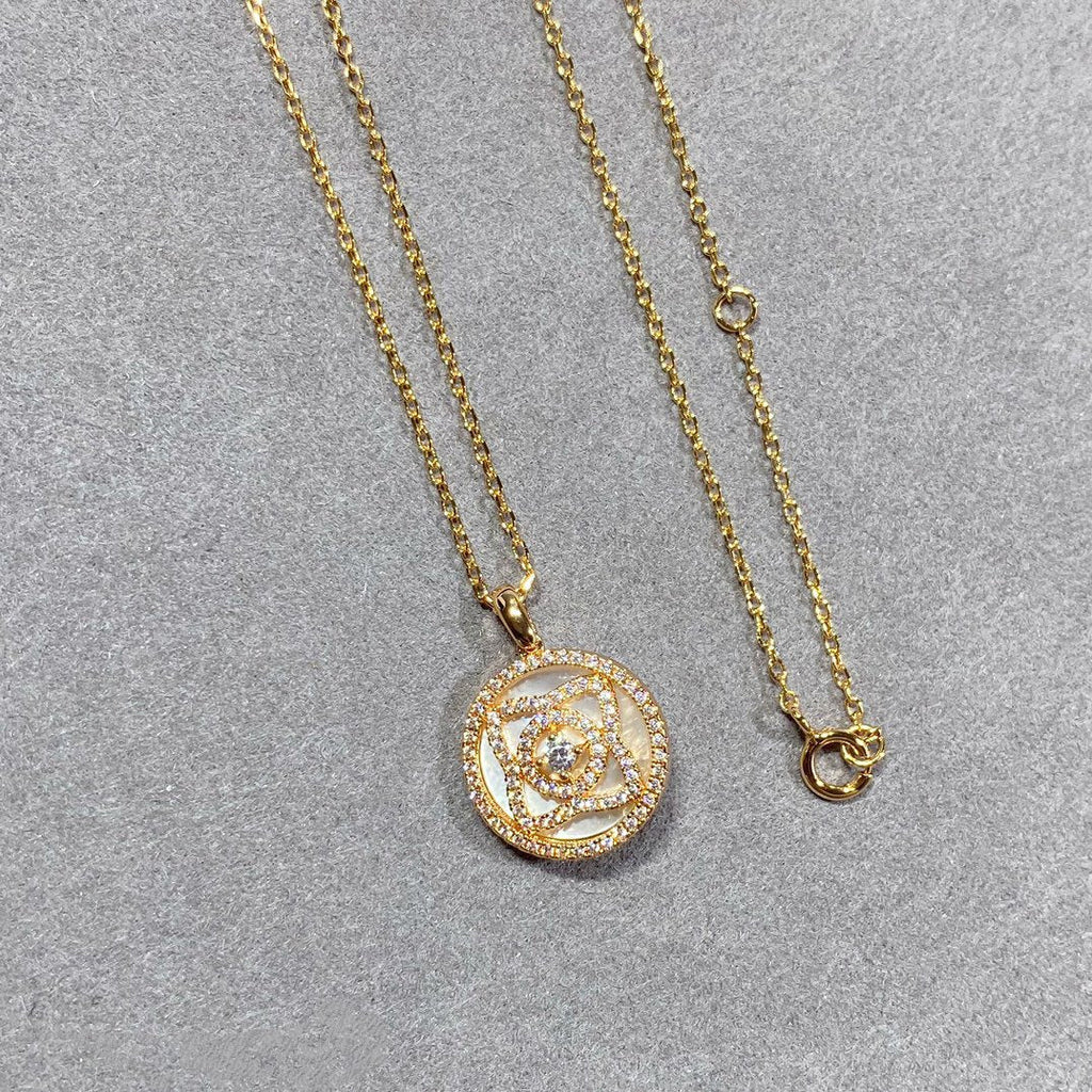 PIAGET LOTUS PINK GOLD MOP DIAMOND NECKALCE