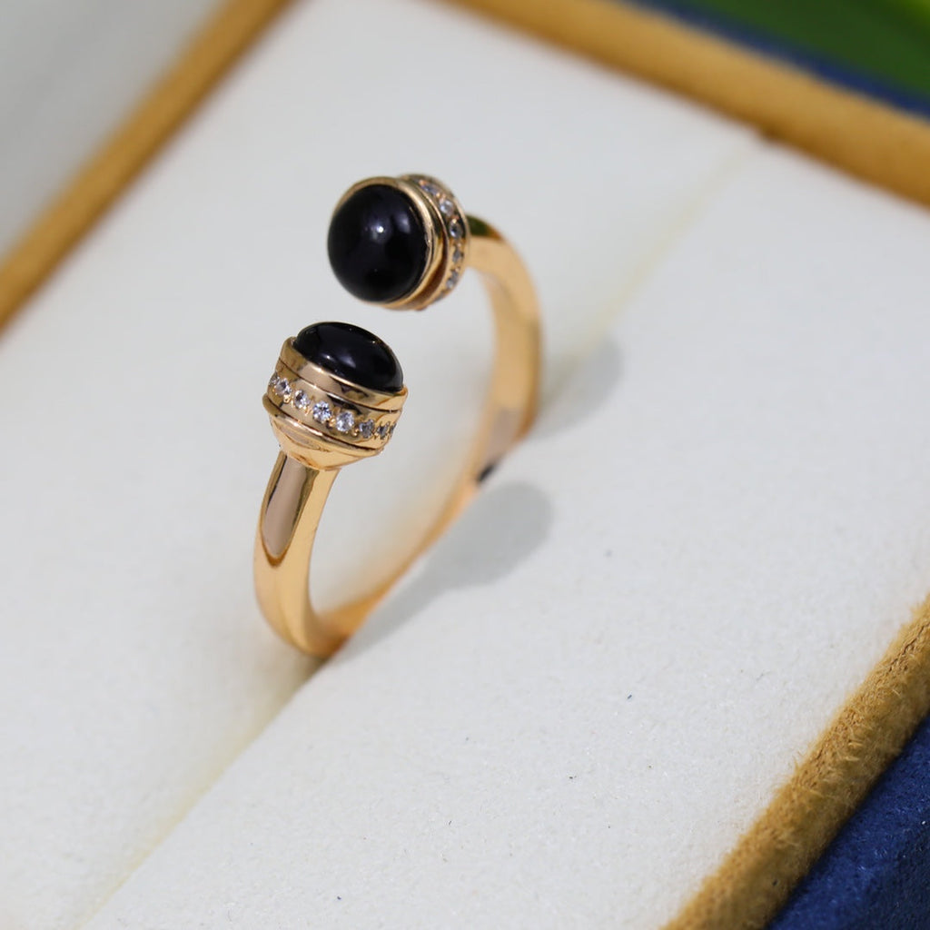 PIAGET POSSEISION ONYX DIAMOND PINK GOLD RING
