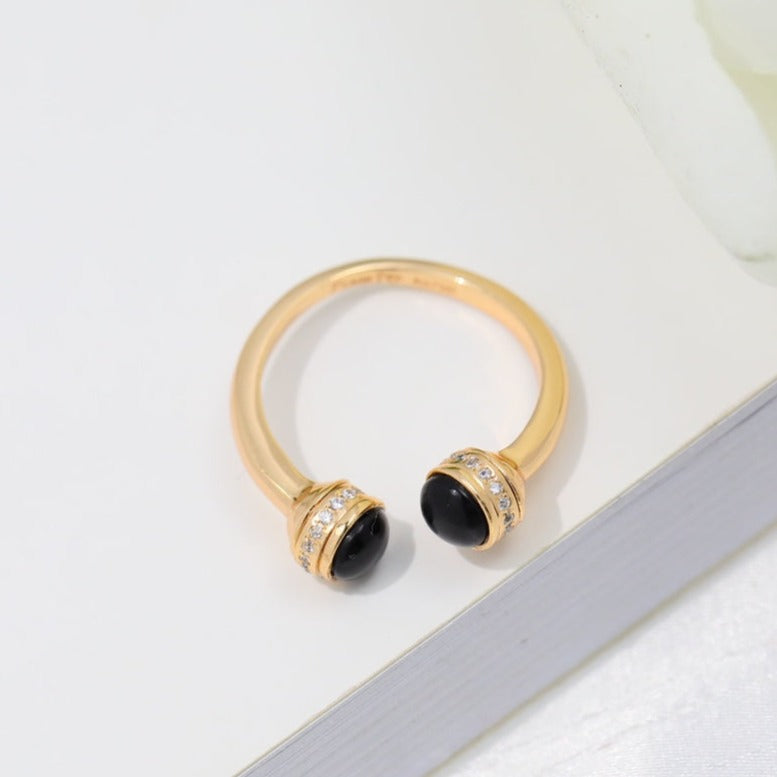 PIAGET POSSEISION ONYX DIAMOND PINK GOLD RING