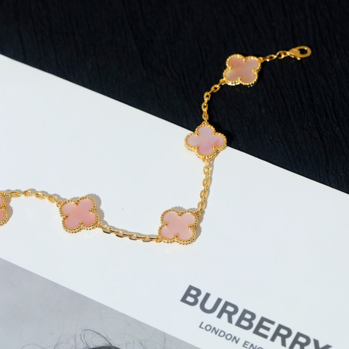 Van Cleef & Arpels CLOVER 5 PINK MOP GOLD BRACELET