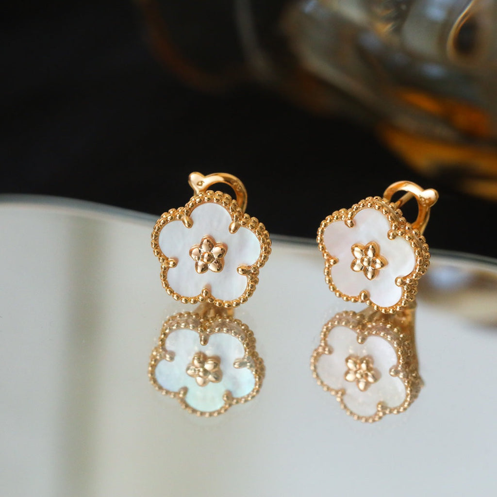 Van Cleef & Arpels LUCKY SPRING PINK GOLD MOP EARRINGS