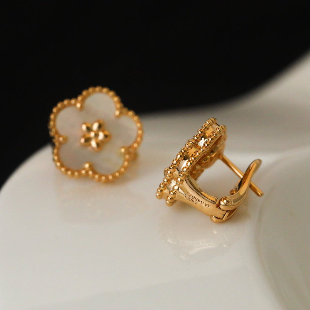 Van Cleef & Arpels LUCKY SPRING PINK GOLD MOP EARRINGS