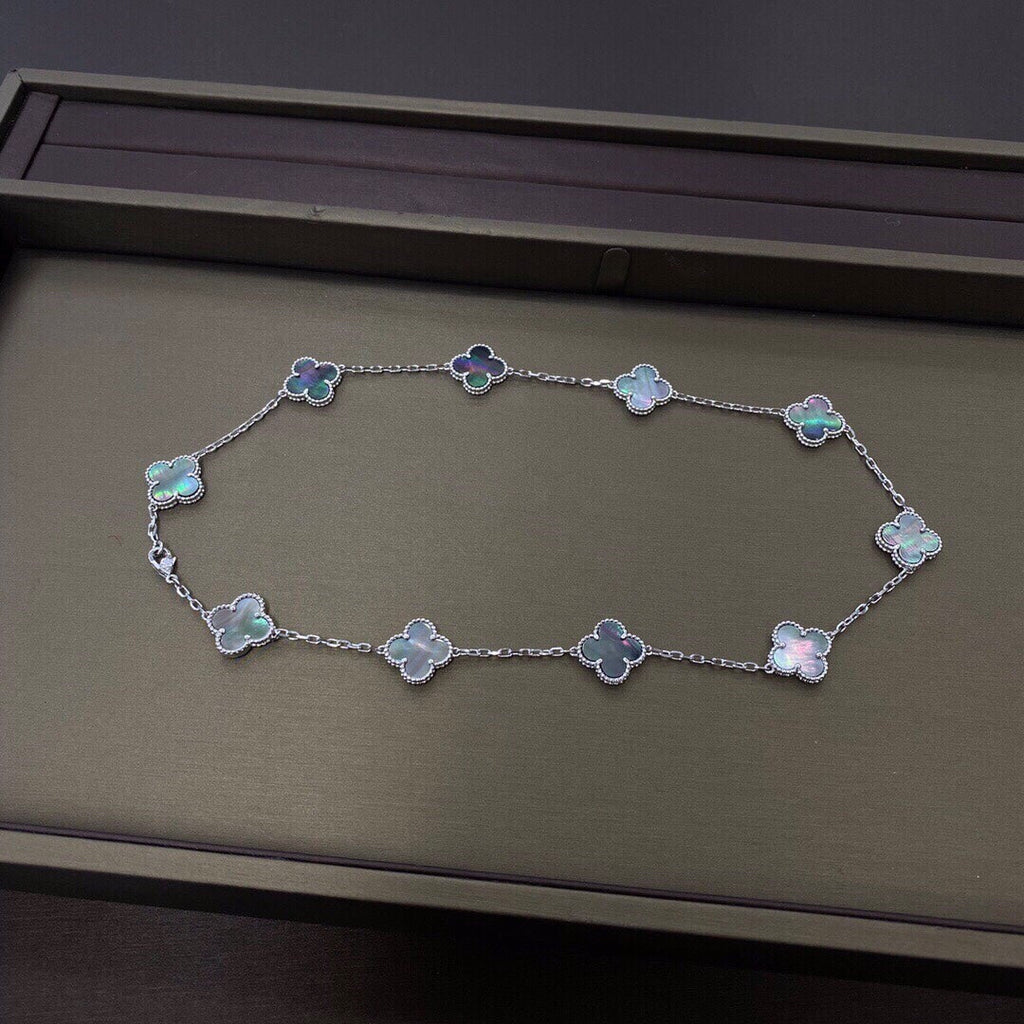 Van Cleef & Arpels CLOVER 10 MOTIFS DARK MOP NECKLACE