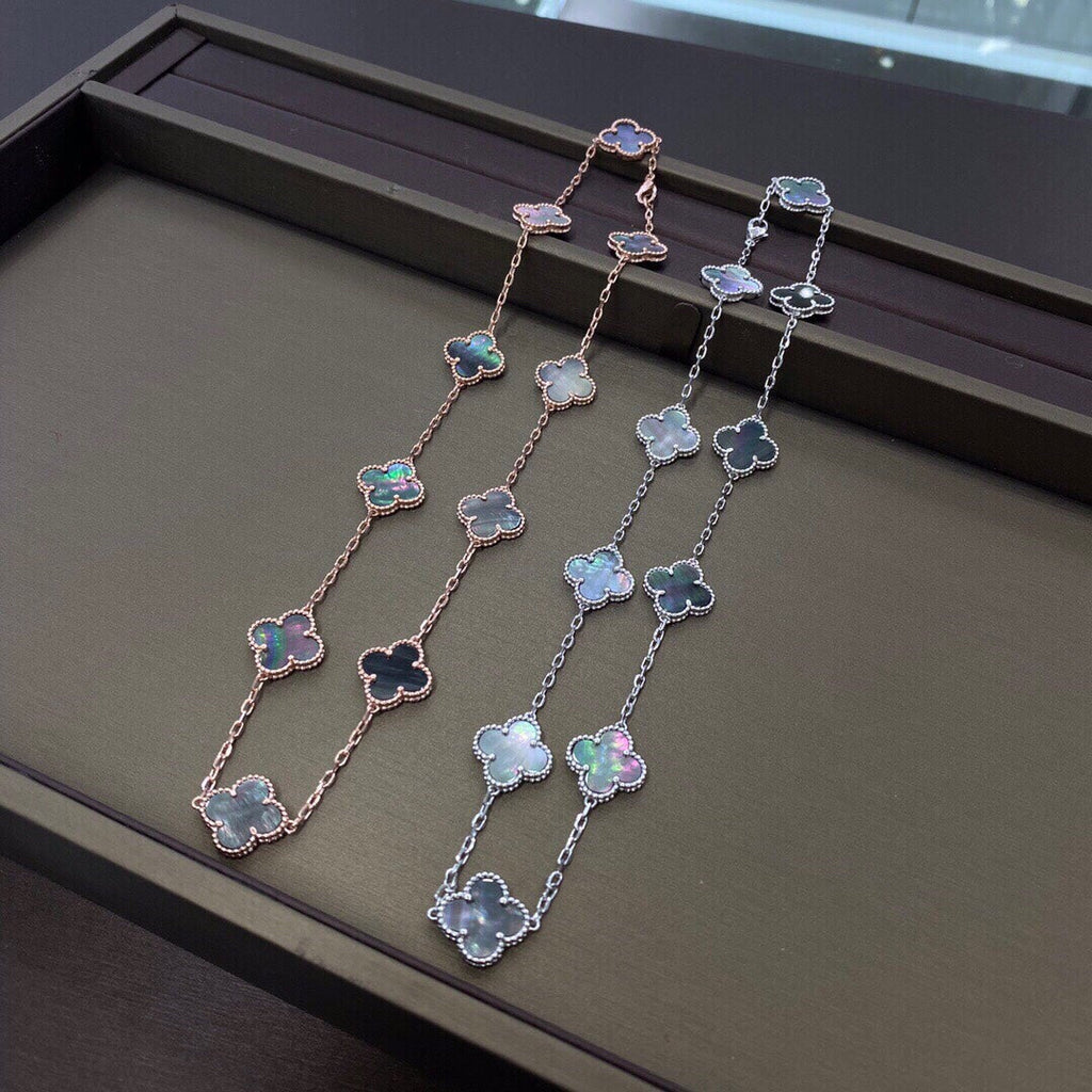 Van Cleef & Arpels CLOVER 10 MOTIFS DARK MOP NECKLACE