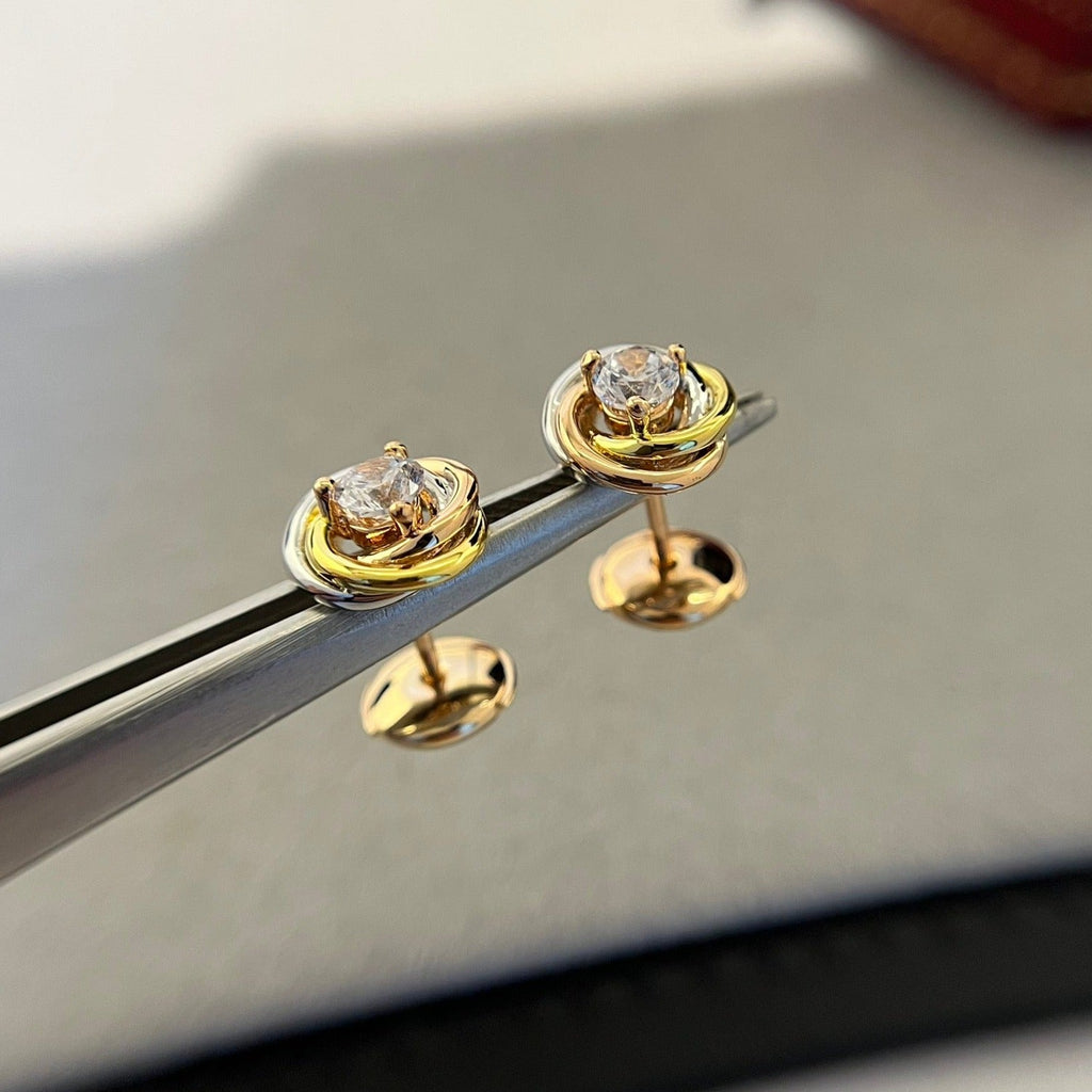 CARTIER TRINITY DIAMOND MINI STUD EARRINGS