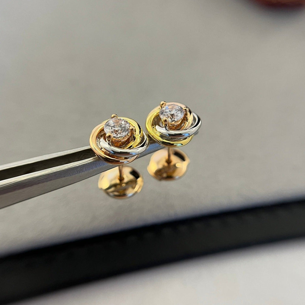CARTIER TRINITY DIAMOND MINI STUD EARRINGS