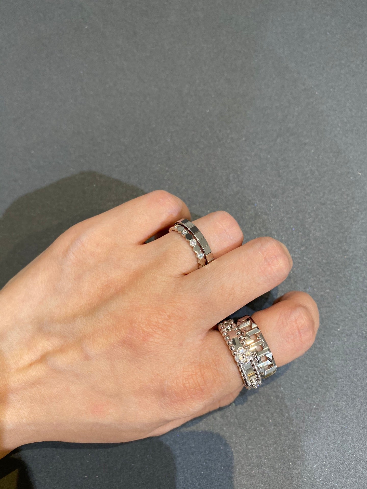 Van Cleef & Arpels PERLEE SILVER DIAMOND RING