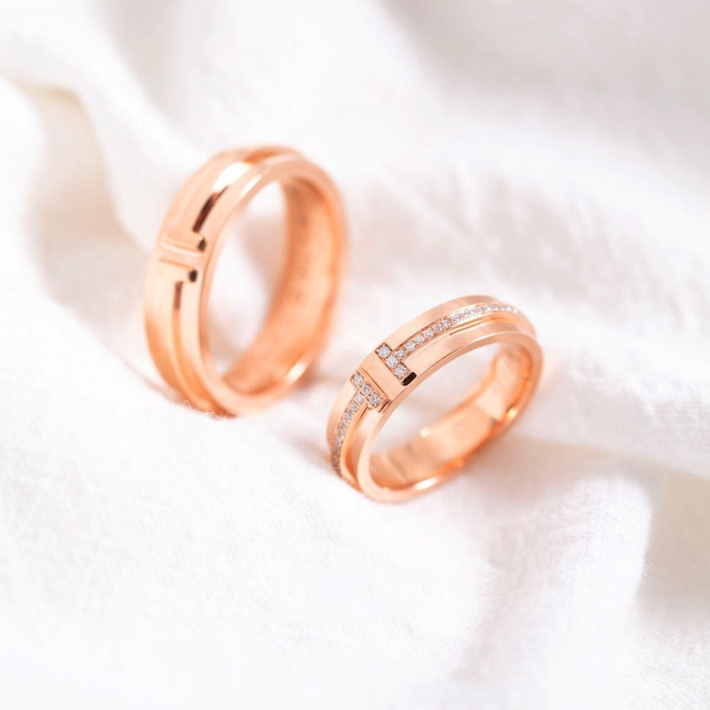 TIFFANY T PINK GOLD RING