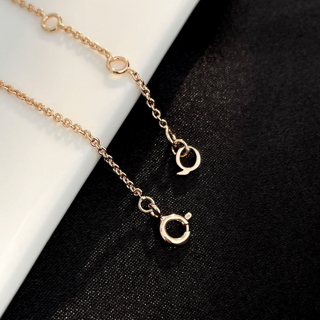 QEELIN WULU 3 MOTIF DIAMOND PINK GOLD BRACELET