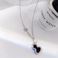QEELIN WULU 2 MOTIF ONYX SILVER NECKLACE