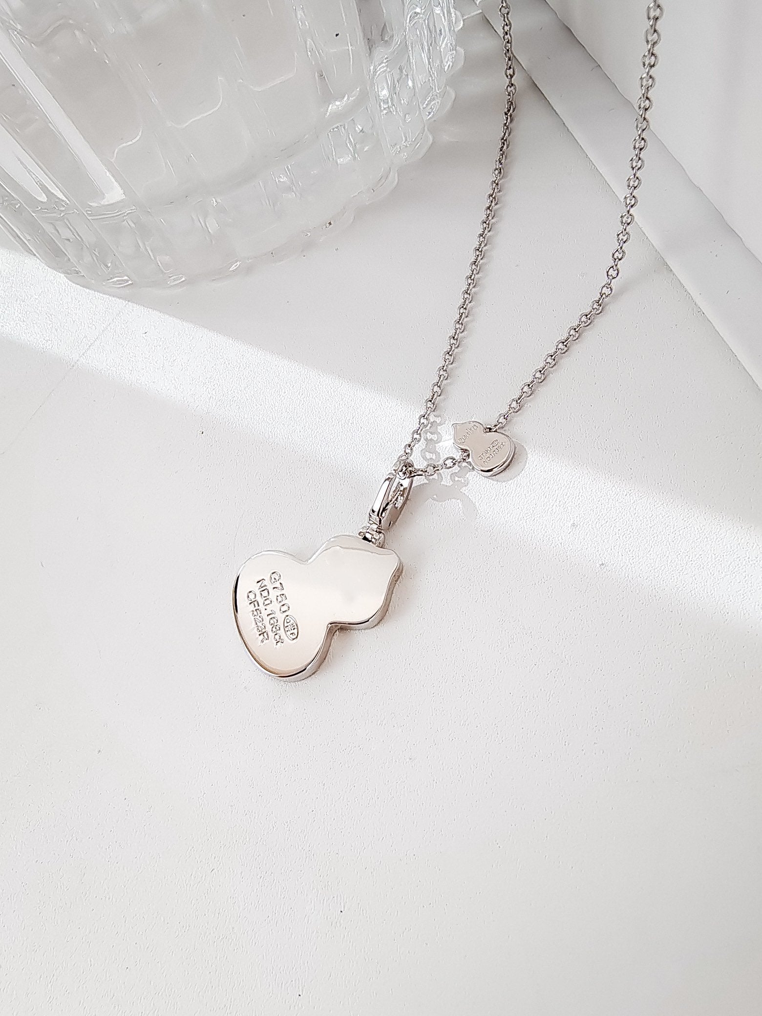 QEELIN WULU 2 MOTIF ONYX SILVER NECKLACE