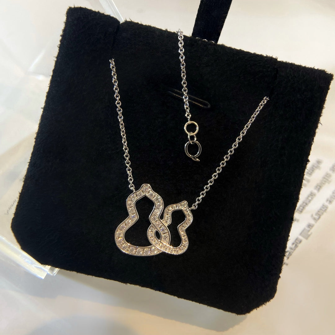 QEELIN WULU DOUBLE DIAMOND SILVER NECKLACE