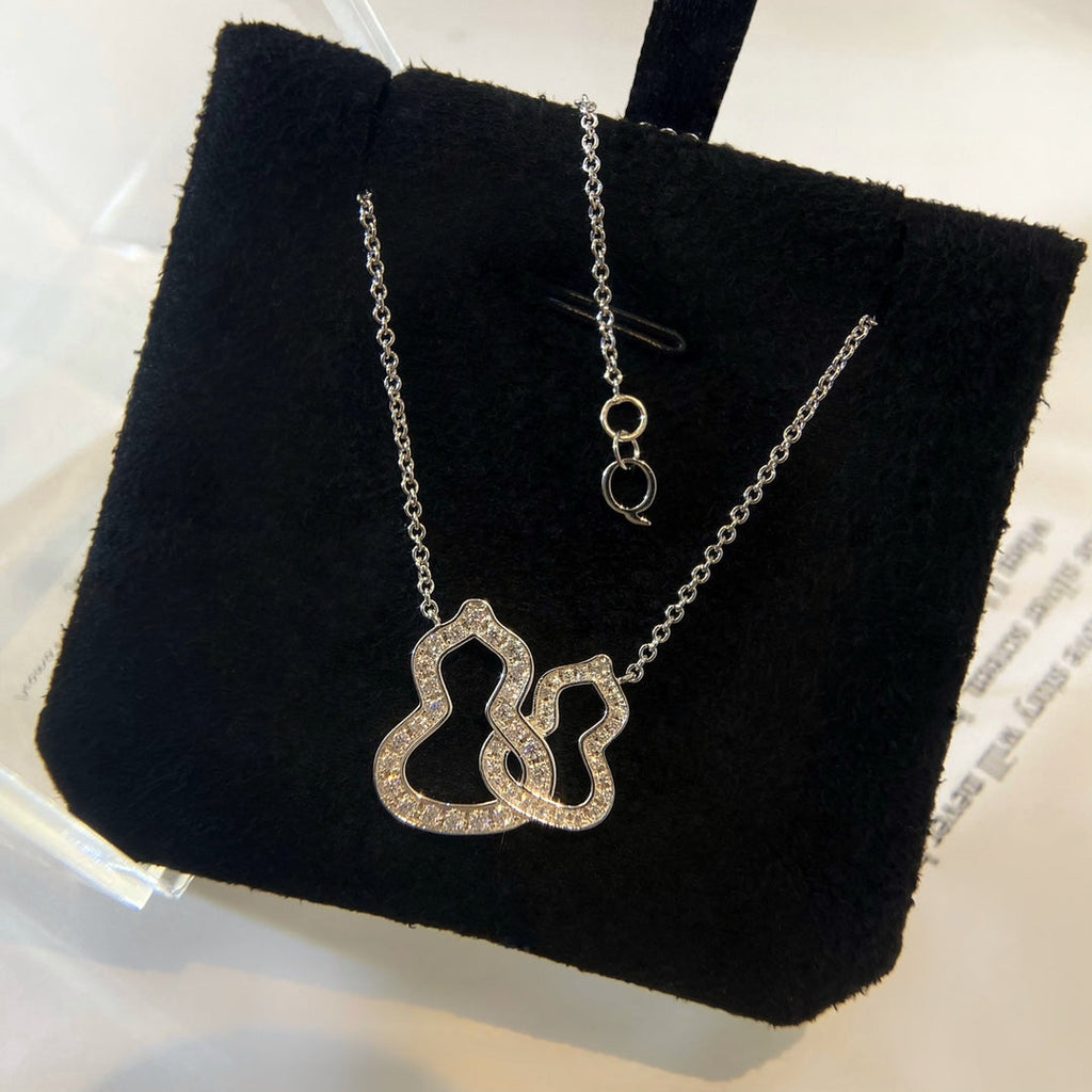 QEELIN WULU DOUBLE DIAMOND SILVER NECKLACE