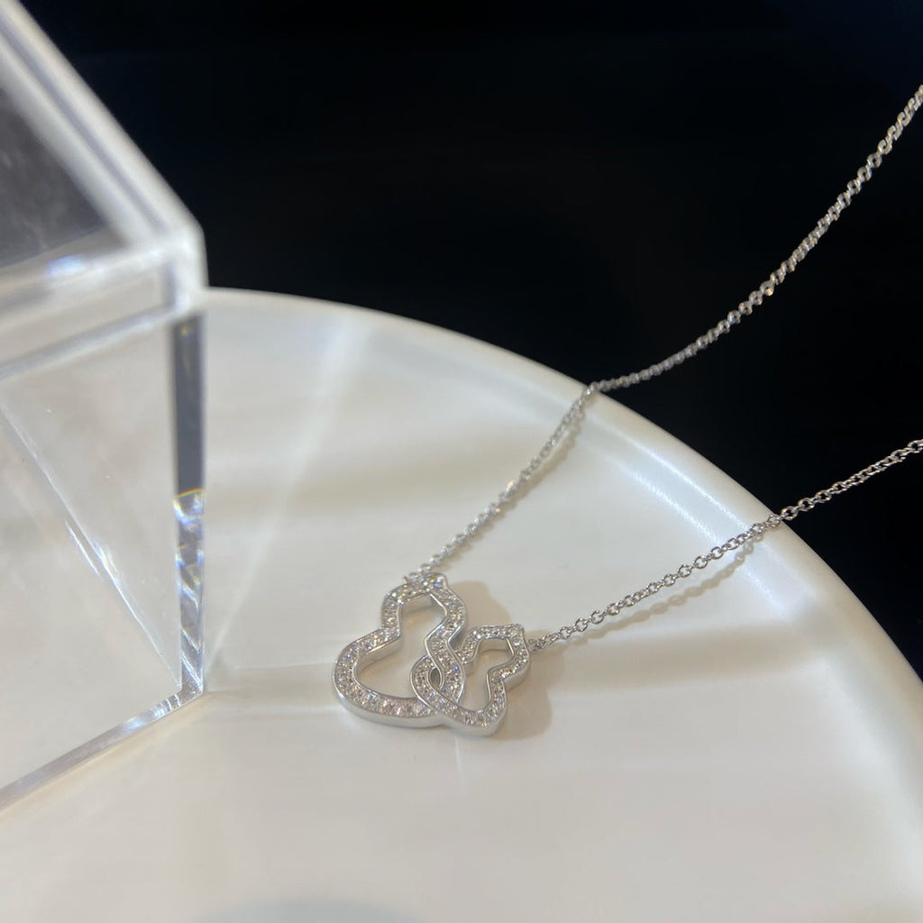 QEELIN WULU DOUBLE DIAMOND SILVER NECKLACE