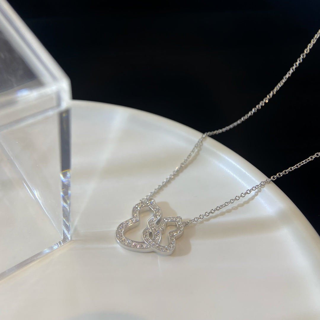 QEELIN WULU DOUBLE DIAMOND SILVER NECKLACE