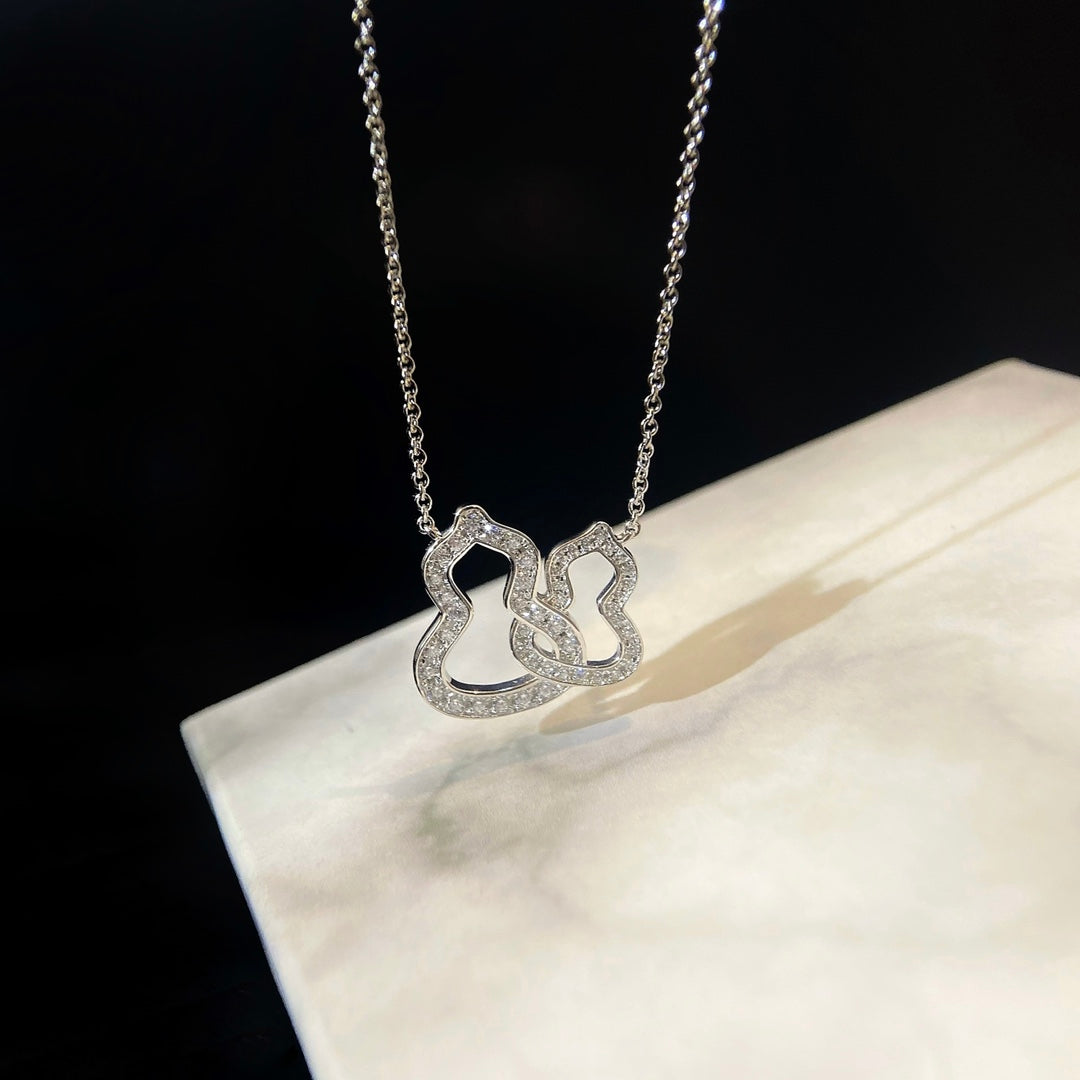 QEELIN WULU DOUBLE DIAMOND SILVER NECKLACE