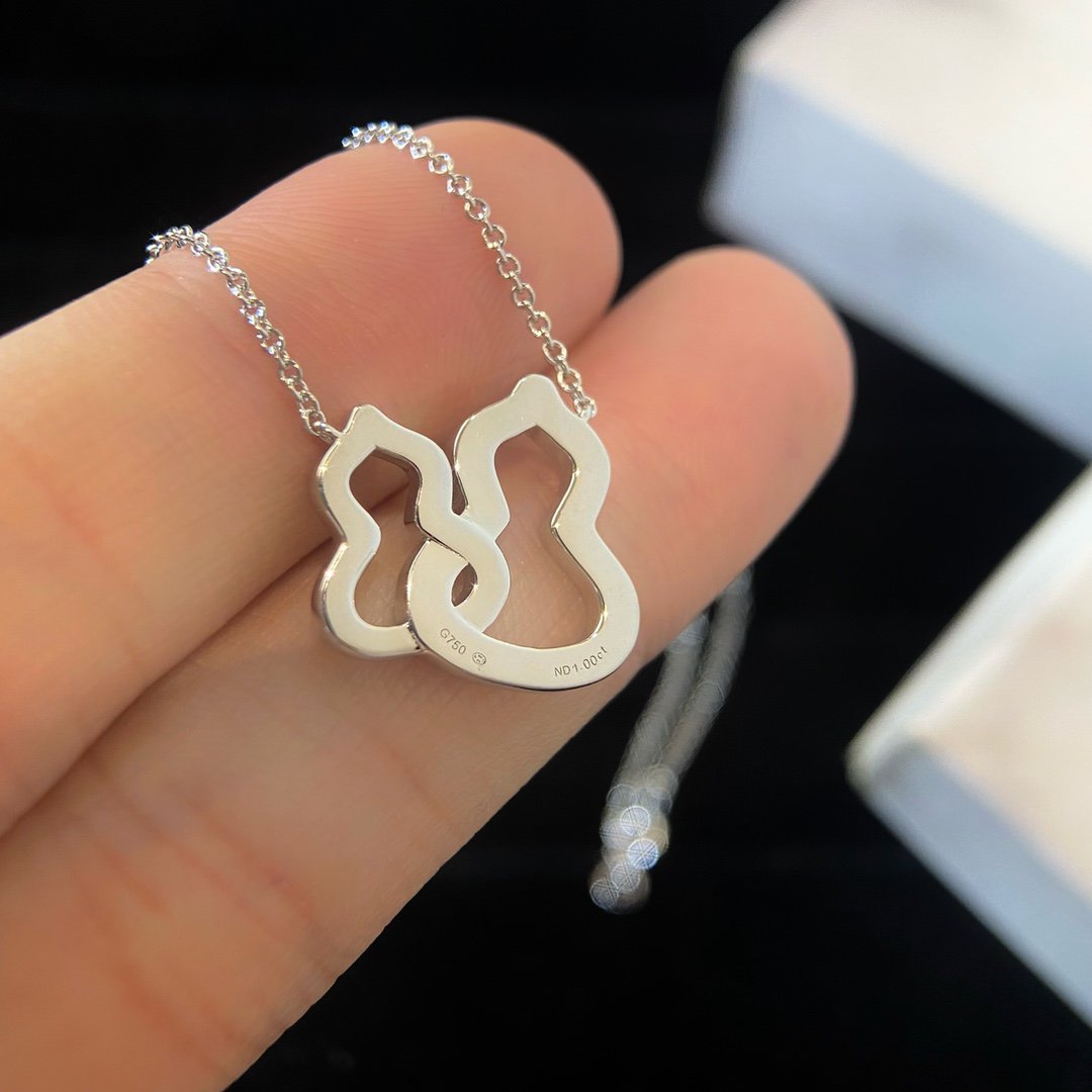 QEELIN WULU DOUBLE DIAMOND SILVER NECKLACE