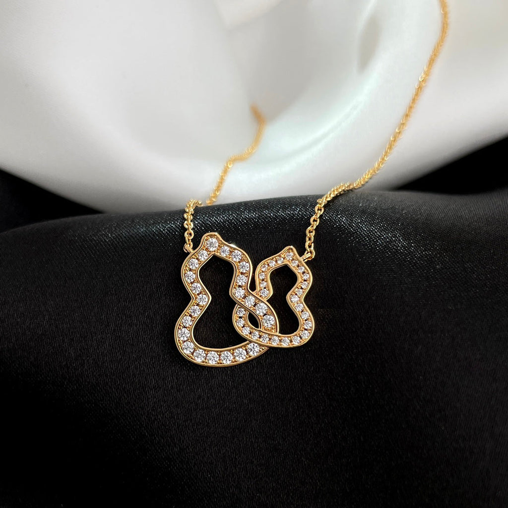 QEELIN WULU DOUBLE DIAMOND NECKLACE