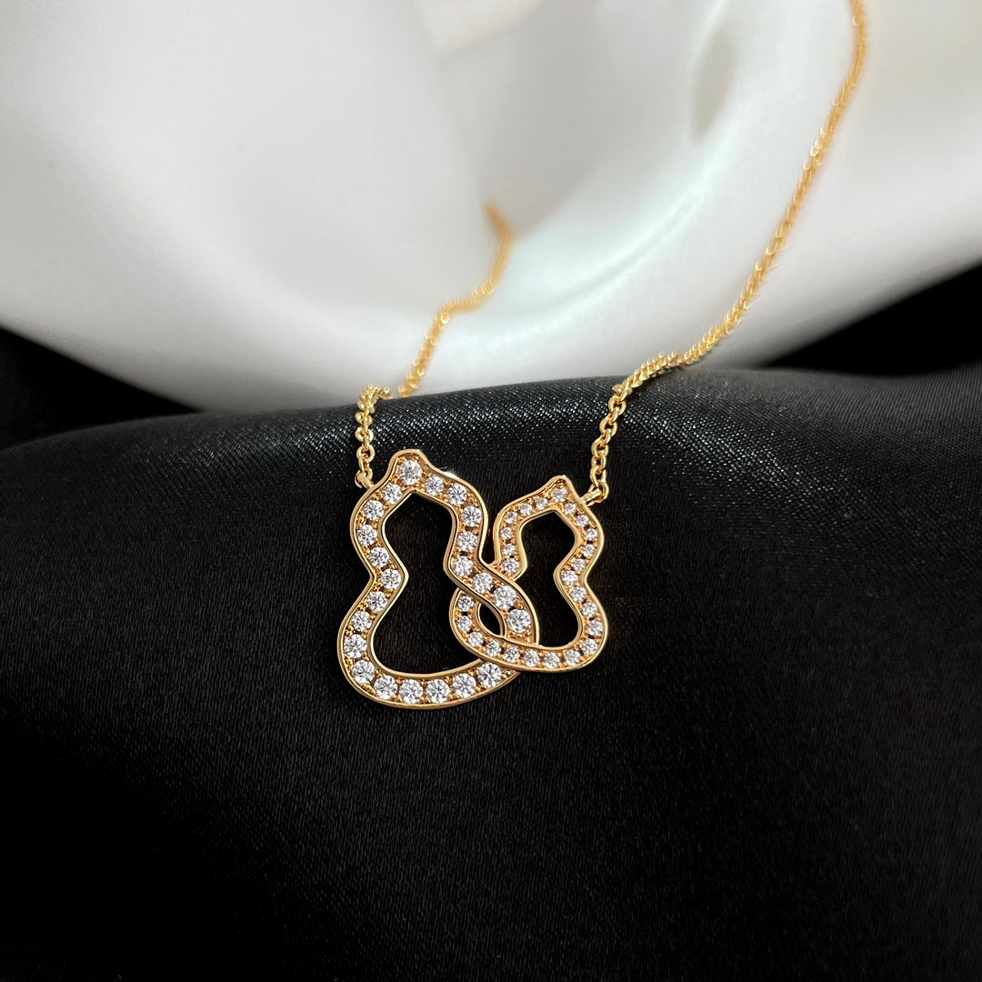 QEELIN WULU DOUBLE DIAMOND NECKLACE