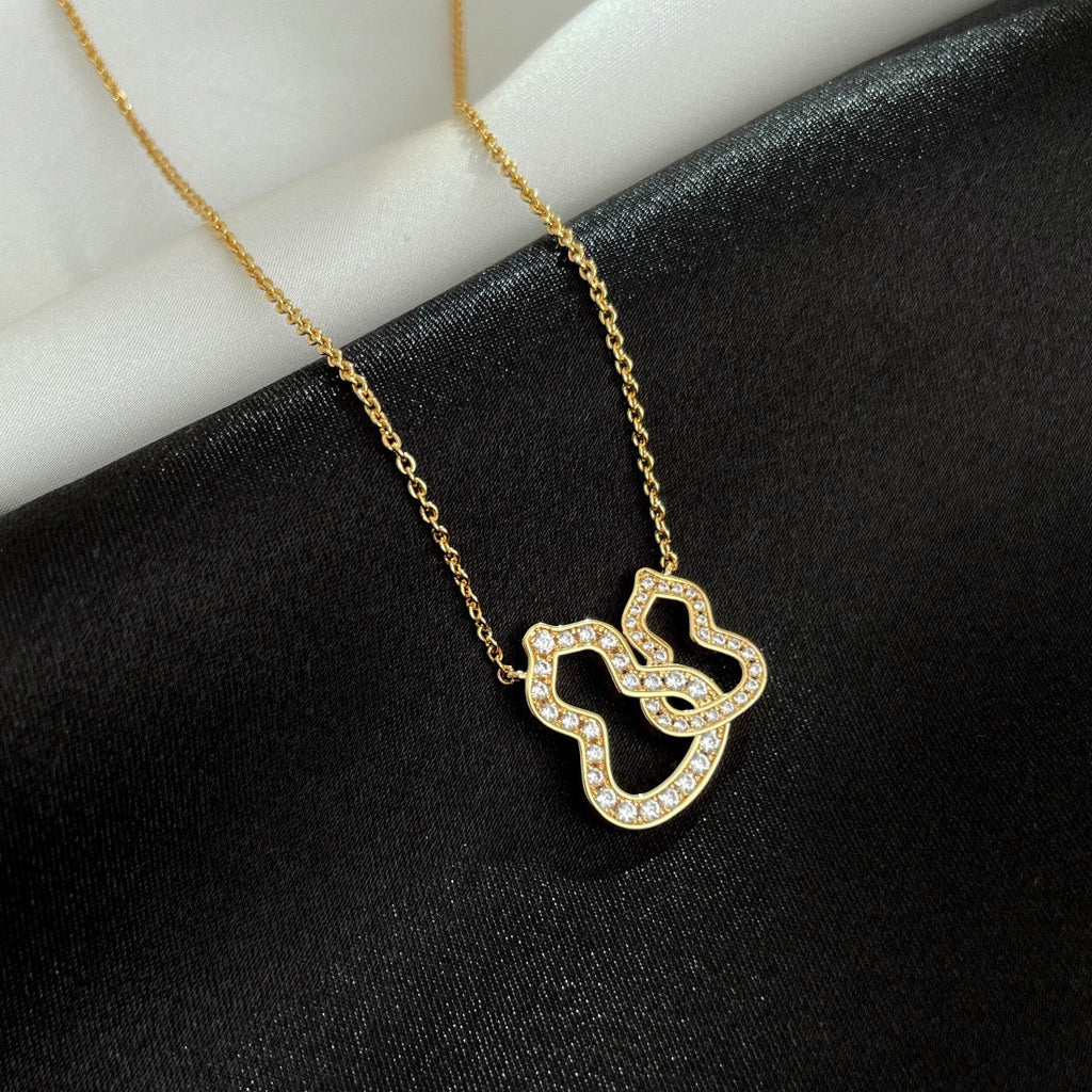 QEELIN WULU DOUBLE DIAMOND NECKLACE