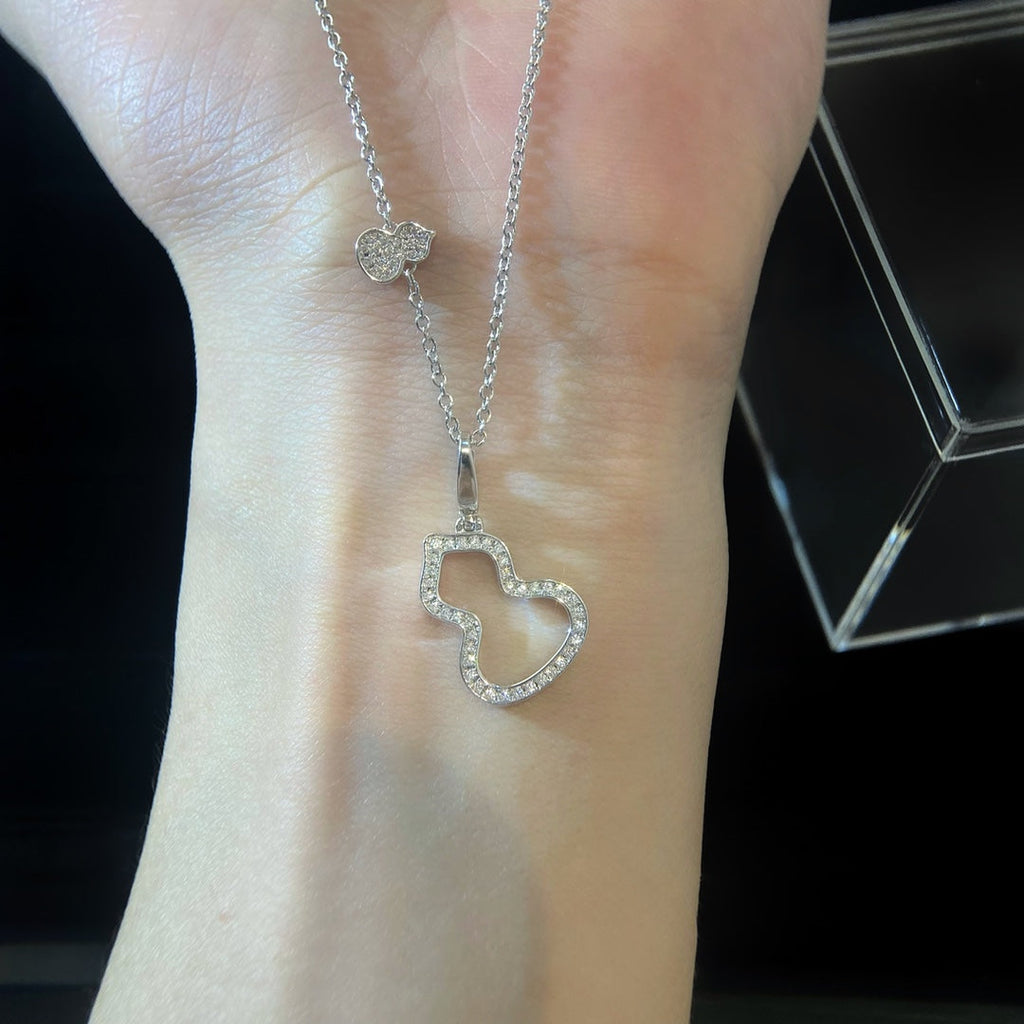 QEELIN WULU 2 MOTIF DIAMOND SILVER NECKLACE