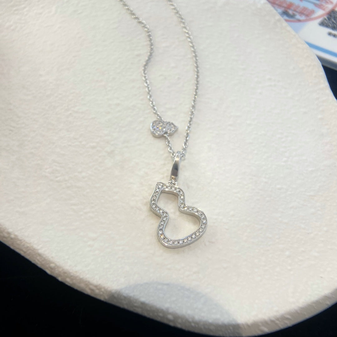 QEELIN WULU 2 MOTIF DIAMOND SILVER NECKLACE