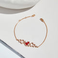 QEELIN WULU DIAMOND 3 MOTIF PINK GOLD BRACELET