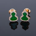 QEELIN WULU DIAMOND PINK GOLD STUD EARRINGS