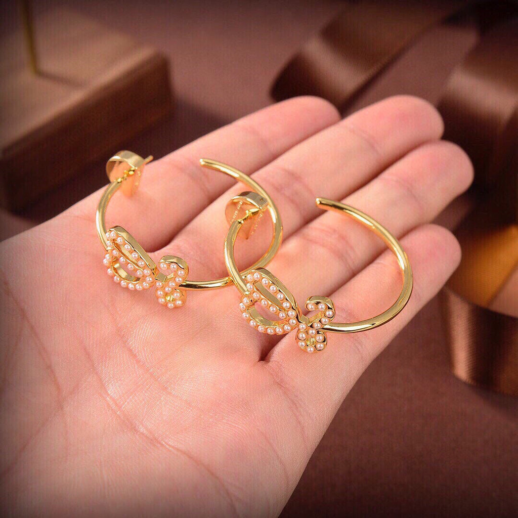 LOEWE LOEW GOLD HOOP EARRINGS