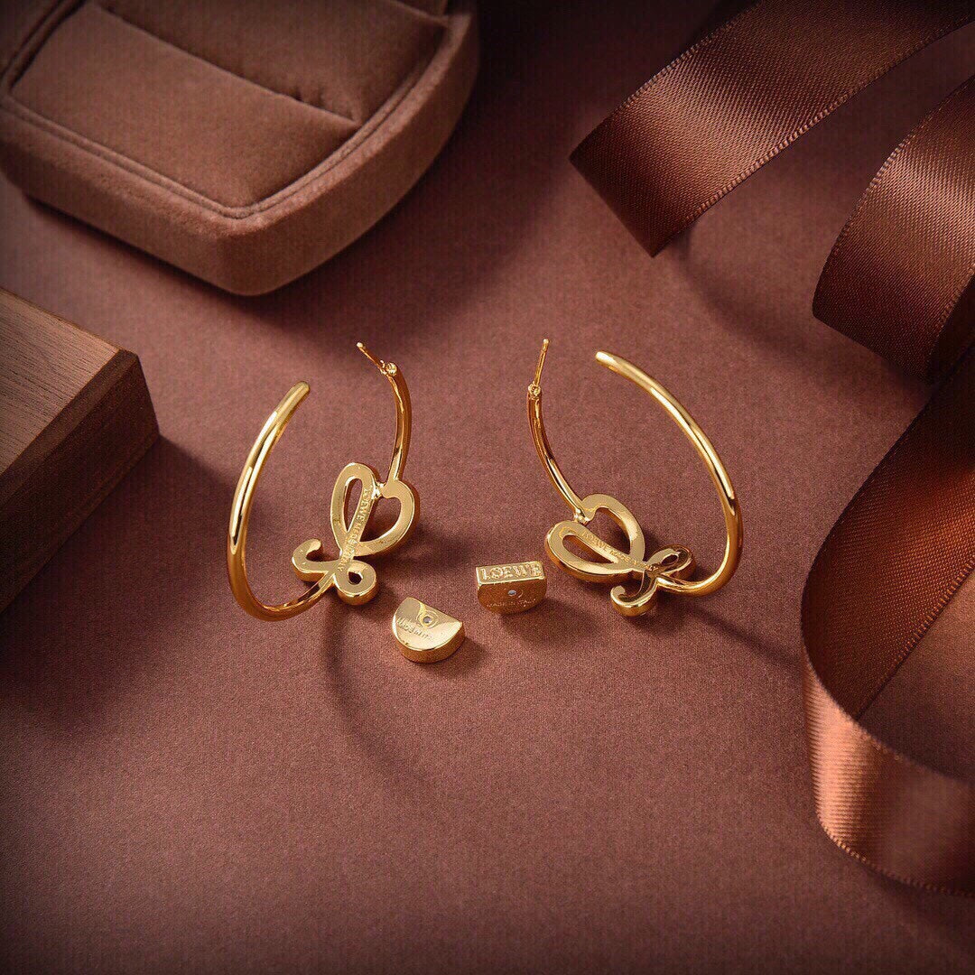 LOEWE LOEW GOLD HOOP EARRINGS