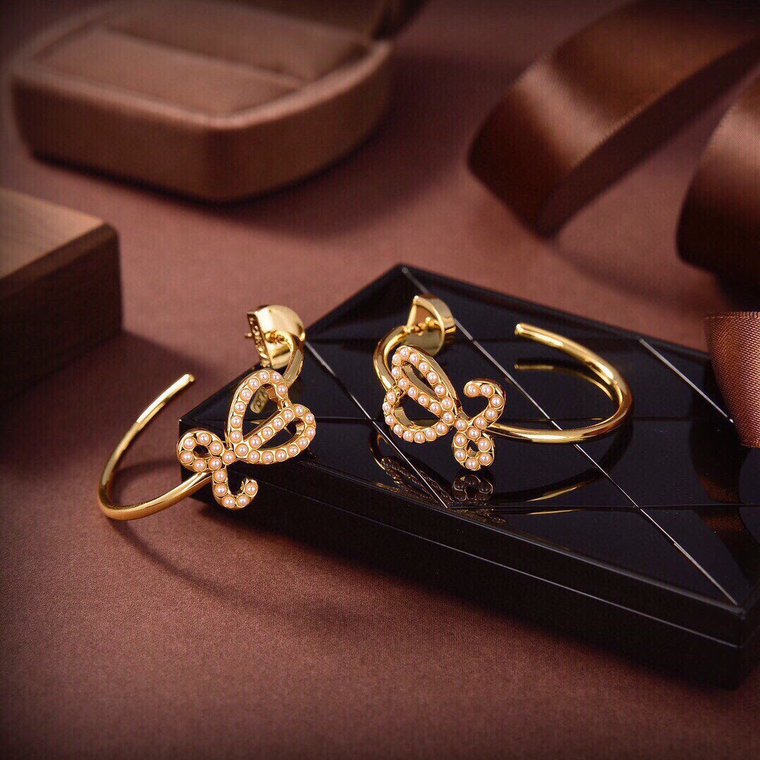 LOEWE LOEW GOLD HOOP EARRINGS