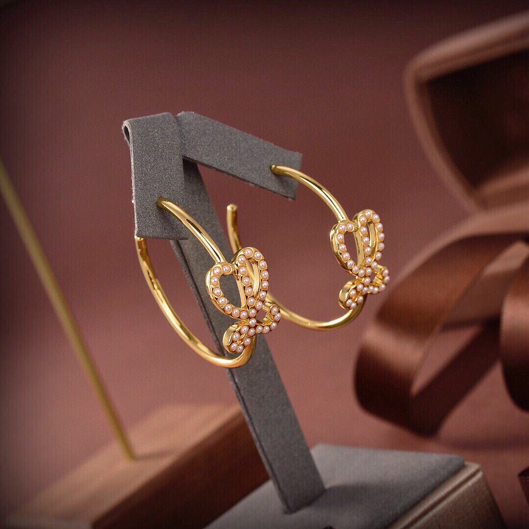 LOEWE LOEW GOLD HOOP EARRINGS
