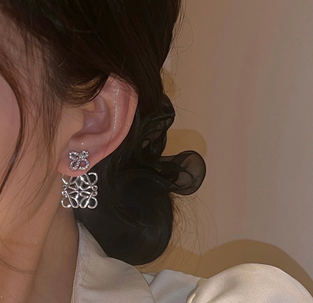 LOEWE LARGE ANAGRAM DIAMOND EARRINGS