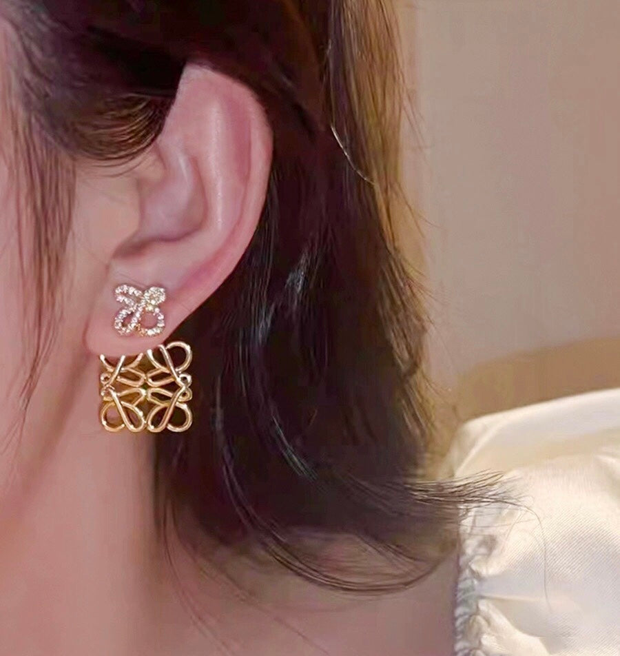 LOEWE LARGE ANAGRAM DIAMOND EARRINGS