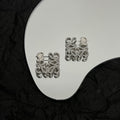 LOEWE PAVED ANAGRAM MINI SILVER EARRINGS