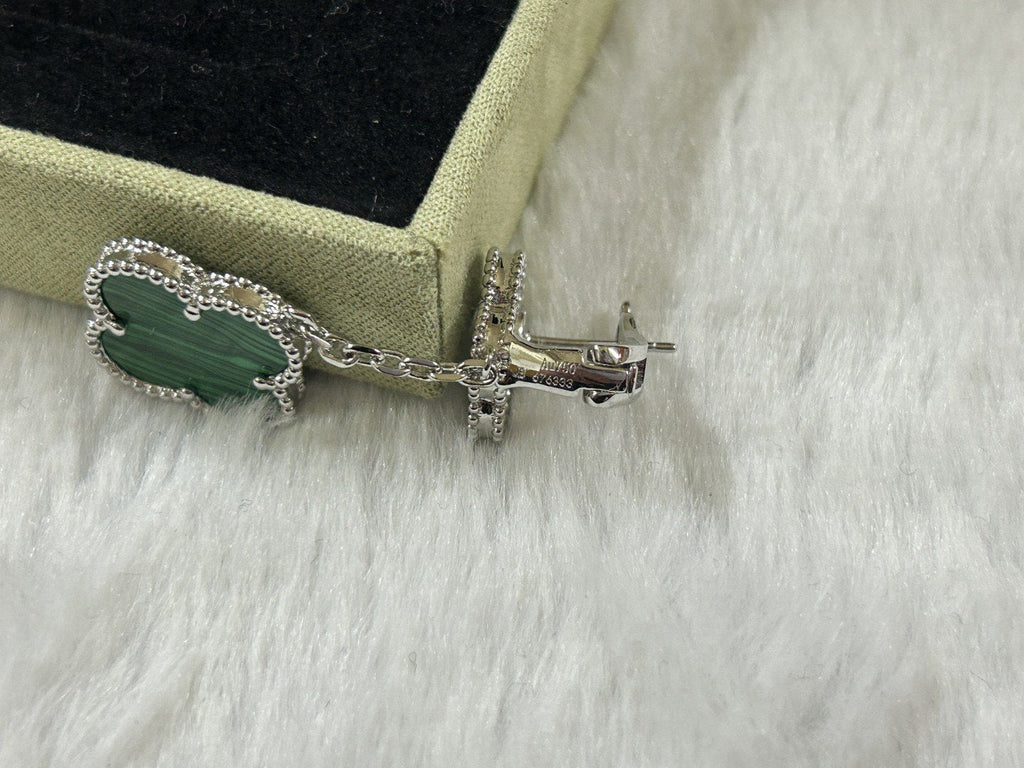 Van Cleef & Arpels CLOVER 2 MOTIF MALACHITE EARRINGS